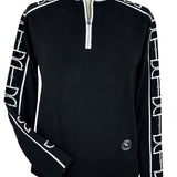 Essex Classics Polished Bit Quarter Zip Sweater - Black
