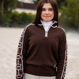 Essex Classics Polished Bit Quarter Zip Sweater - Chocolate