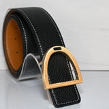Dubois Cheval Audrey Reversible Leather Belt - Chestnut / Black