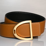 Dubois Cheval Audrey Reversible Leather Belt - Chestnut / Black