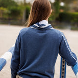 Essex Classics Hampton Sweater - Dusty Blue & Light Grey