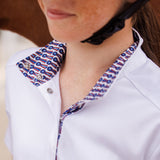 Essex Classics Tricolor Girls Talent Yarn Straight Collar Short Sleeve Show Shirt