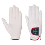 Halter Ego® Competition Gloves - Red/White/Bermuda Blue Glitter & Crystal Logo