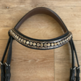 Halter Ego The Baroque Black Snaffle Bridle with Light Brown Padding