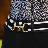 The Novella Black + White Stripe Snaffle Belt