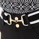 The Novella Black + White Stripe Snaffle Belt