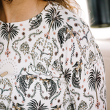 Kastel Denmark White Regal Palm Crewneck Sweater