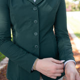 Grand Prix Quinn Show Jacket, 4 Button Front with Hidden Zipper Closure, New Green