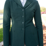 Grand Prix Quinn Show Jacket, 4 Button Front with Hidden Zipper Closure, New Green