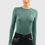 Harcour Bluvea Women's Perforated Long Sleeve Crew Neck