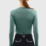 Harcour Bluvea Women's Perforated Long Sleeve Crew Neck