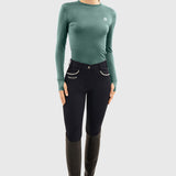 Harcour Bluvea Women's Perforated Long Sleeve Crew Neck