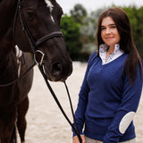 Essex Classics Ladies "Luna II" Marine Blue with Woof & Whimsy Long Sleeve Performance Show Shirt
