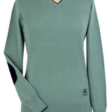 Essex Classics Seafoam with Navy Trey V-Neck Sweater
