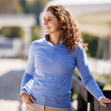 Essex Classics Light Blue with Cream Trey V-Neck Sweater