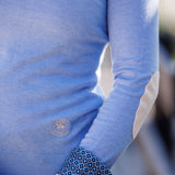 Essex Classics Light Blue with Cream Trey V-Neck Sweater
