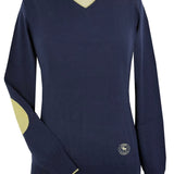 Essex Classics Navy with Tan Trey V-Neck Sweater