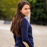 Essex Classics Ladies "Luna II" Marine Blue with Royal Hack Short Sleeve Performance Show Shirt