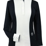 Essex Classics Ladies "Luna II" Black with Cows Long Sleeve Performance Show Shirt