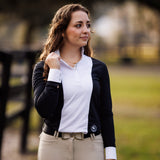 Essex Classics Ladies "Luna II" Black with Braided Reins & Bits Long Sleeve Performance Show Shirt