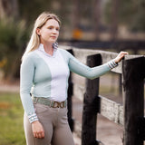 Essex Classics Ladies "Luna II" Seafoam with Hunter Derby Long Sleeve Performance Show Shirt