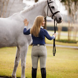 Essex Classics Ladies "Luna II" Marine Blue with Blue Ribbon Winner Long Sleeve Performance Show Shirt