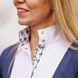 Essex Classics Ladies "Luna II" Marine Blue with Blue Ribbon Winner Long Sleeve Performance Show Shirt