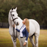 Essex Classics Ladies "Luna II" Marine Blue with Blue Ribbon Winner Long Sleeve Performance Show Shirt