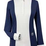 Essex Classics Ladies "Luna II" Marine Blue with Blue Ribbon Winner Long Sleeve Performance Show Shirt