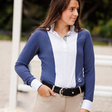 Essex Classics Ladies "Luna II" Marine Blue with Royal Hack Long Sleeve Performance Show Shirt