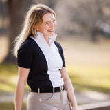 Essex Classics Ladies "Luna II" Black with Braided Reins & Bits Short Sleeve Performance Show Shirt