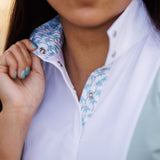 Essex Classics Ladies "Luna II" Seafoam with Palm Trees Short Sleeve Performance Show Shirt