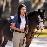 Essex Classics Ladies "Luna II" Marine Blue with Golf Carts Short Sleeve Performance Show Shirt