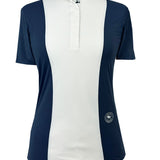 Essex Classics Ladies "Luna II" Marine Blue with Golf Carts Short Sleeve Performance Show Shirt