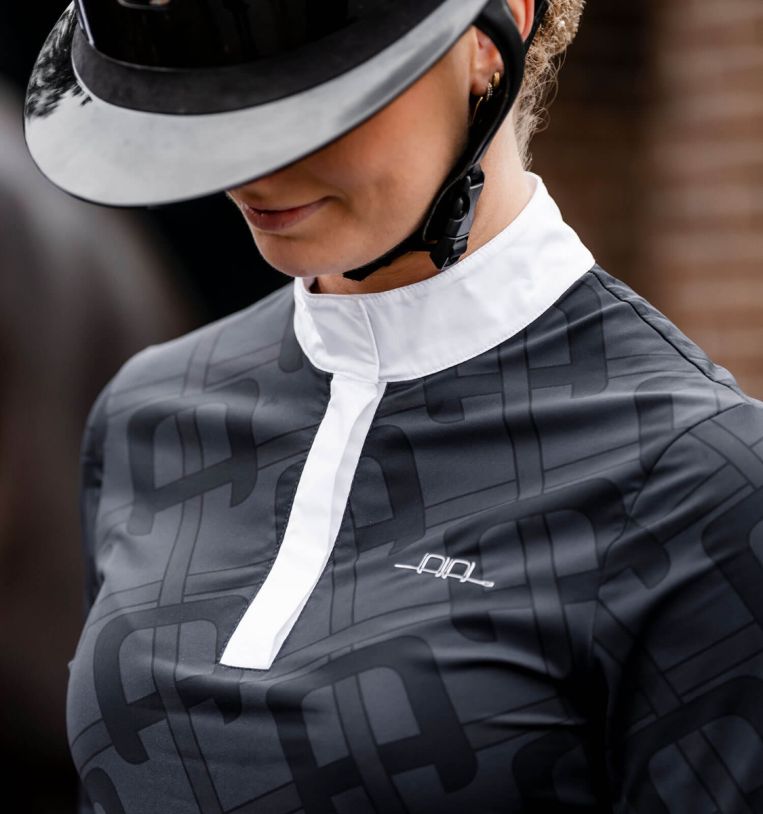 AA Alessandro Albanese Women's Alcina Long Sleeve Show Shirt - Charcoal - Alessandro Albanese - Equiluxe Tack