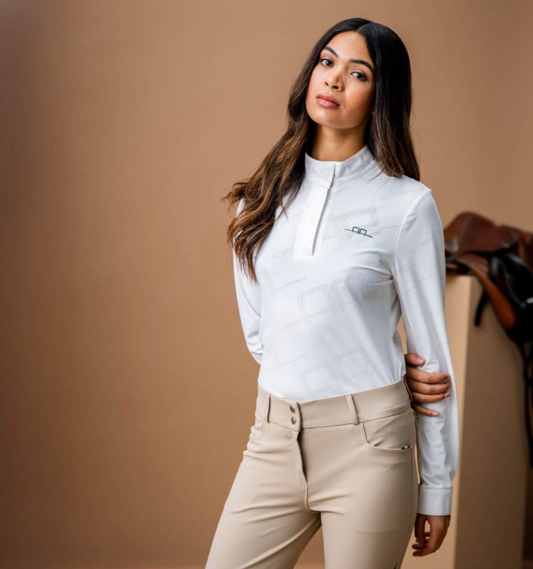 AA Alessandro Albanese Women's Elena Long Sleeve Show Shirt - White - Alessandro Albanese - Equiluxe Tack