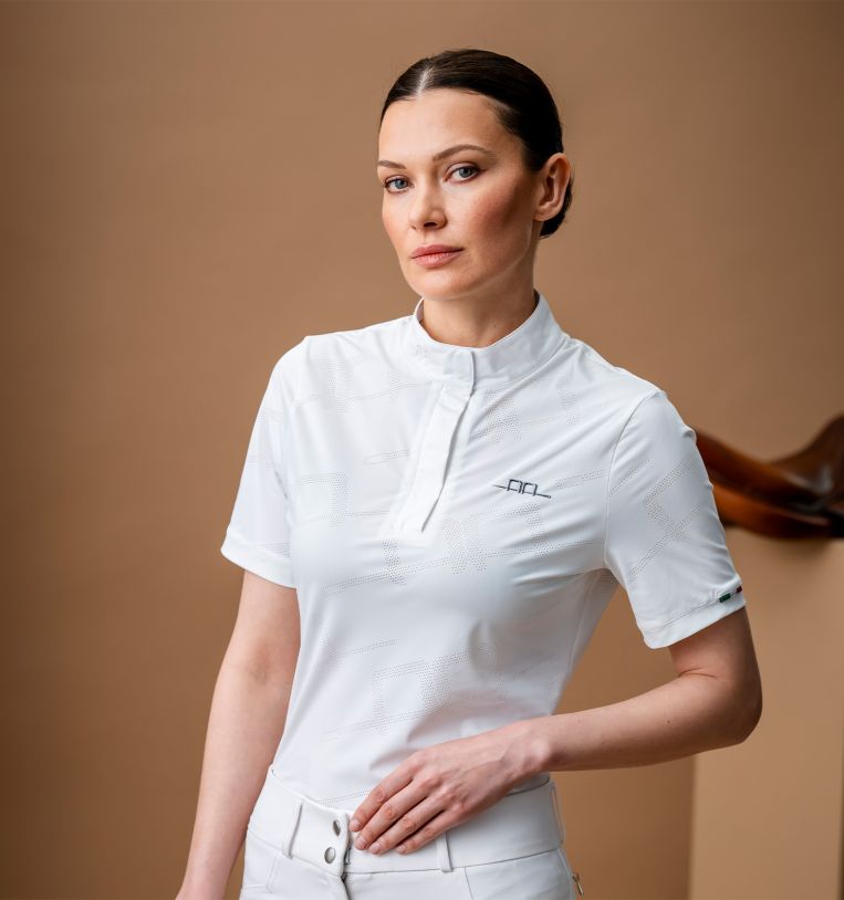 AA Alessandro Albanese Women's Elena Short Sleeve Show Shirt - White - Alessandro Albanese - Equiluxe Tack