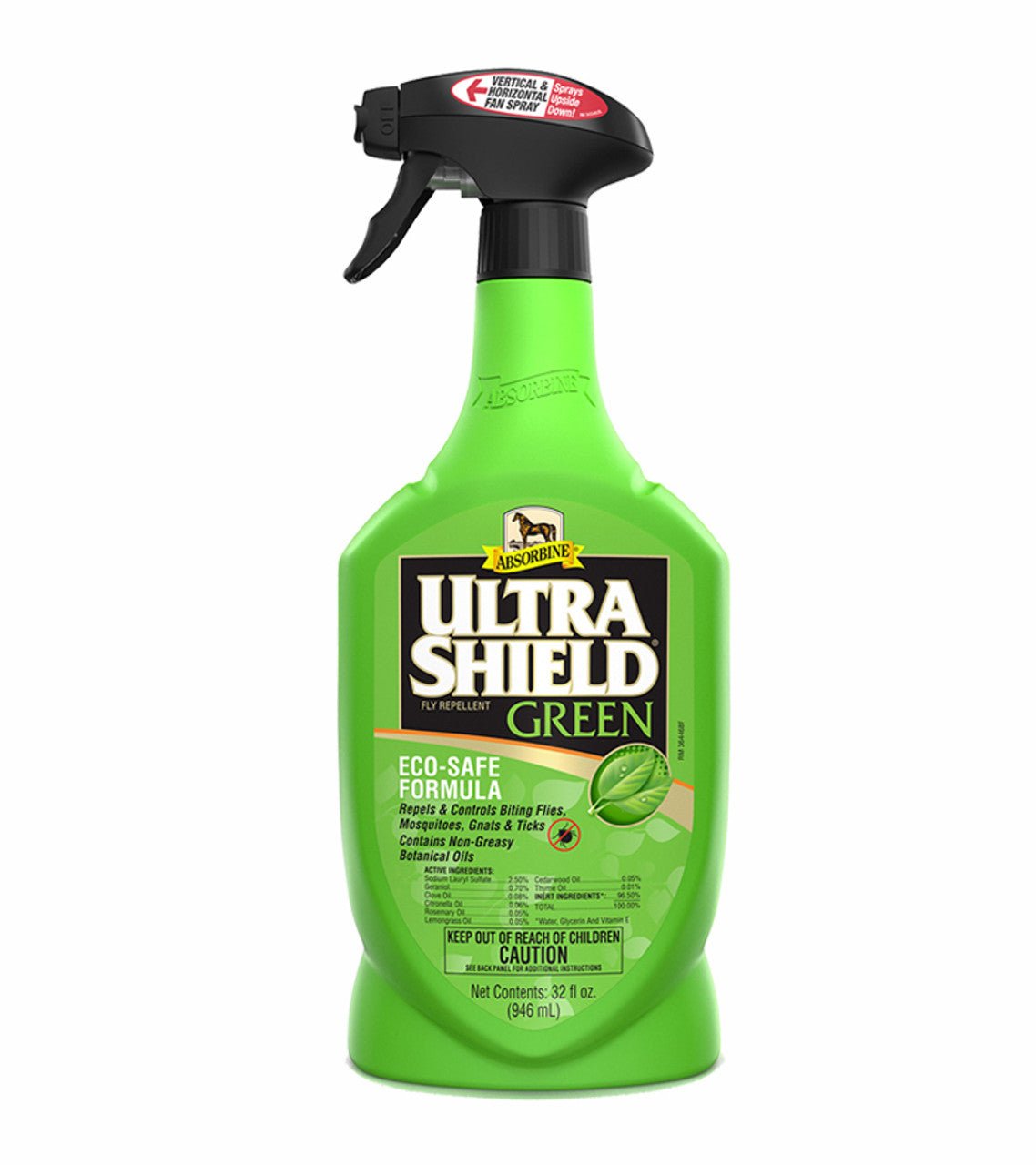 Absorbine® UltraShield® Green Natural Fly Repellent Spray 32 oz. - Absorbine - Equiluxe Tack