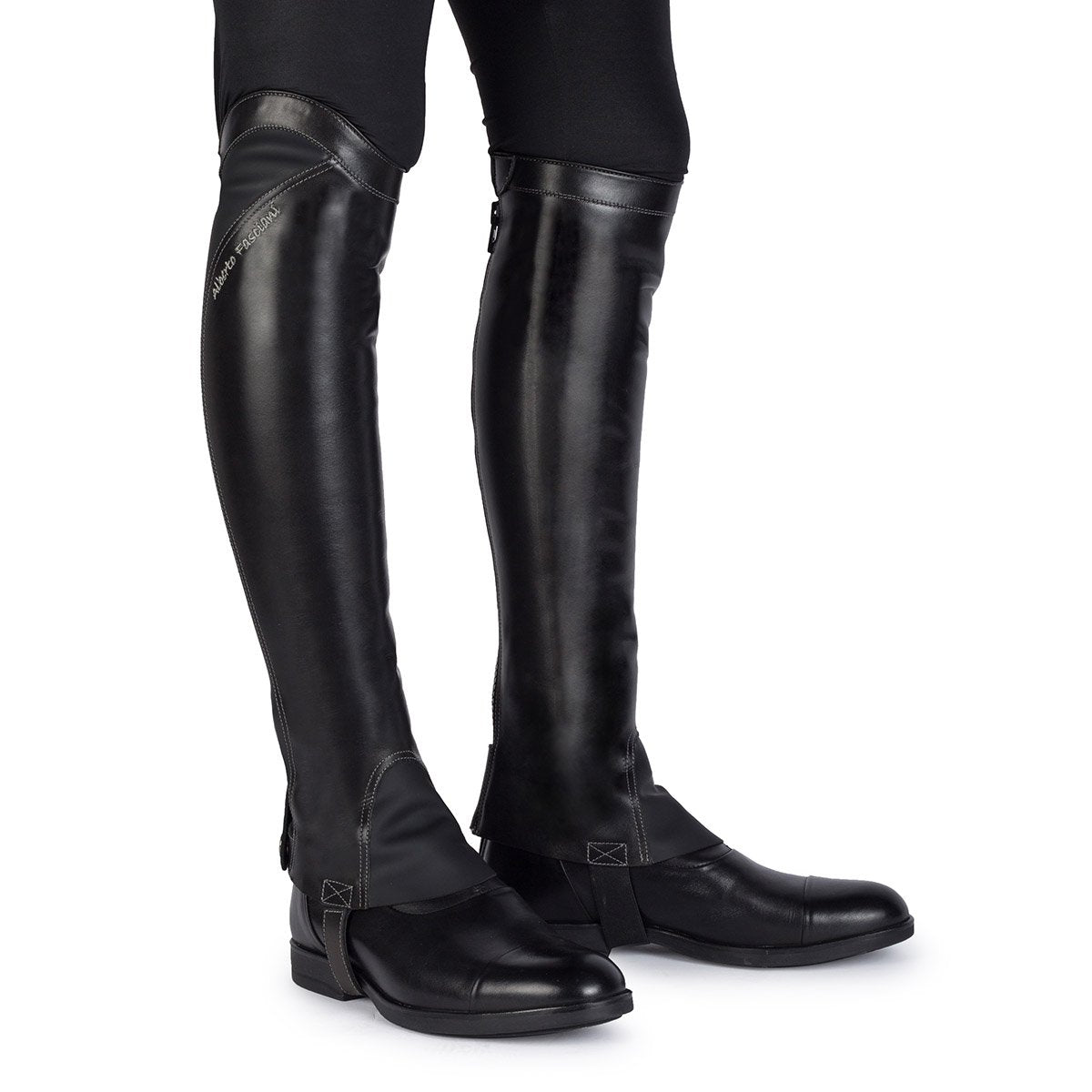 Alberto Fasciani CHAPS SUPER NATURE Half Chaps in Black Calf Leather - Alberto Fasciani - Equiluxe Tack
