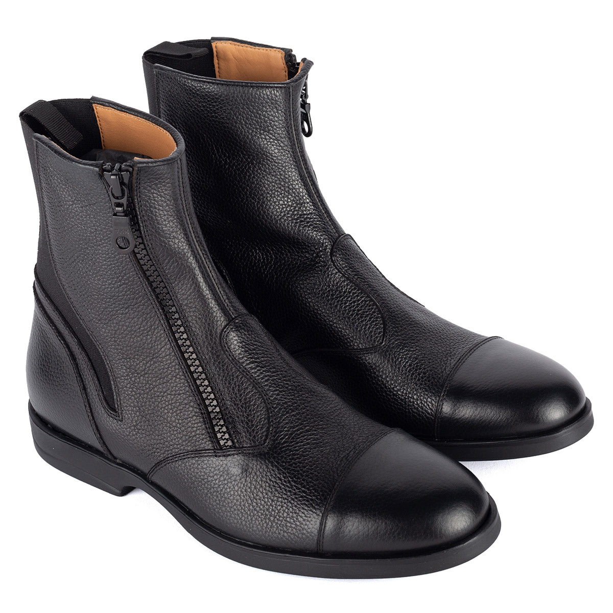 Alberto Fasciani Pegaso Black Short Paddock Boots in Black Calf Leather - Alberto Fasciani - Equiluxe Tack