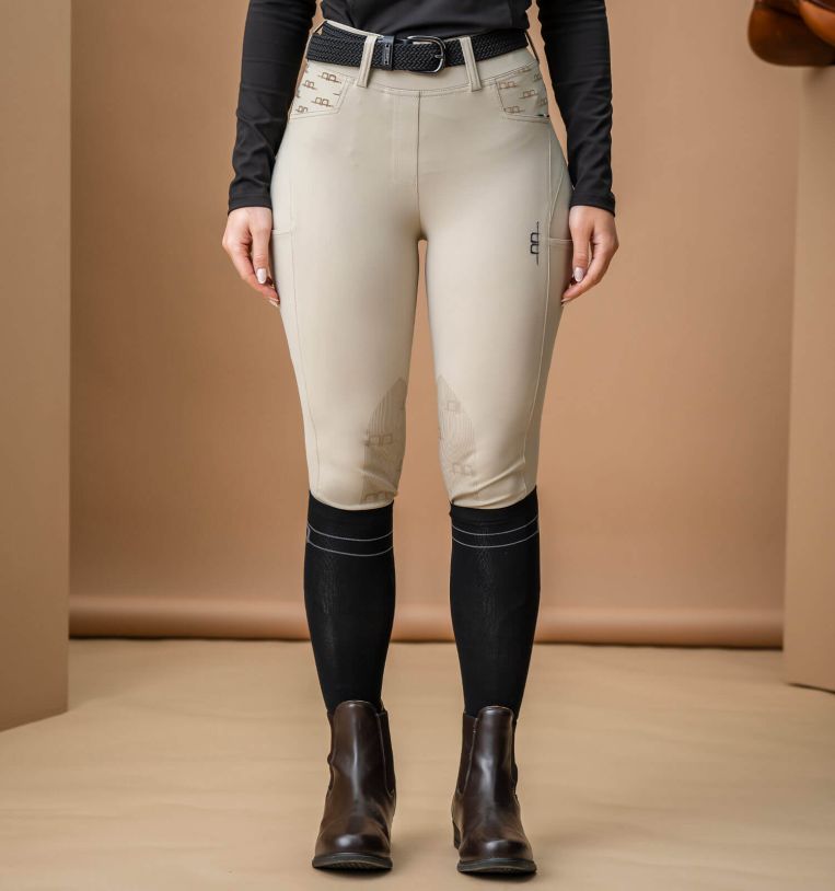 Alessandro Albanese Fina Knee Grip Brushed Hybrid Breech - Alessandro Albanese - Equiluxe Tack