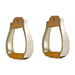 Aluminum Oxbow Stirrup with Wide Leather Band - Equiluxe Tack - Equiluxe Tack