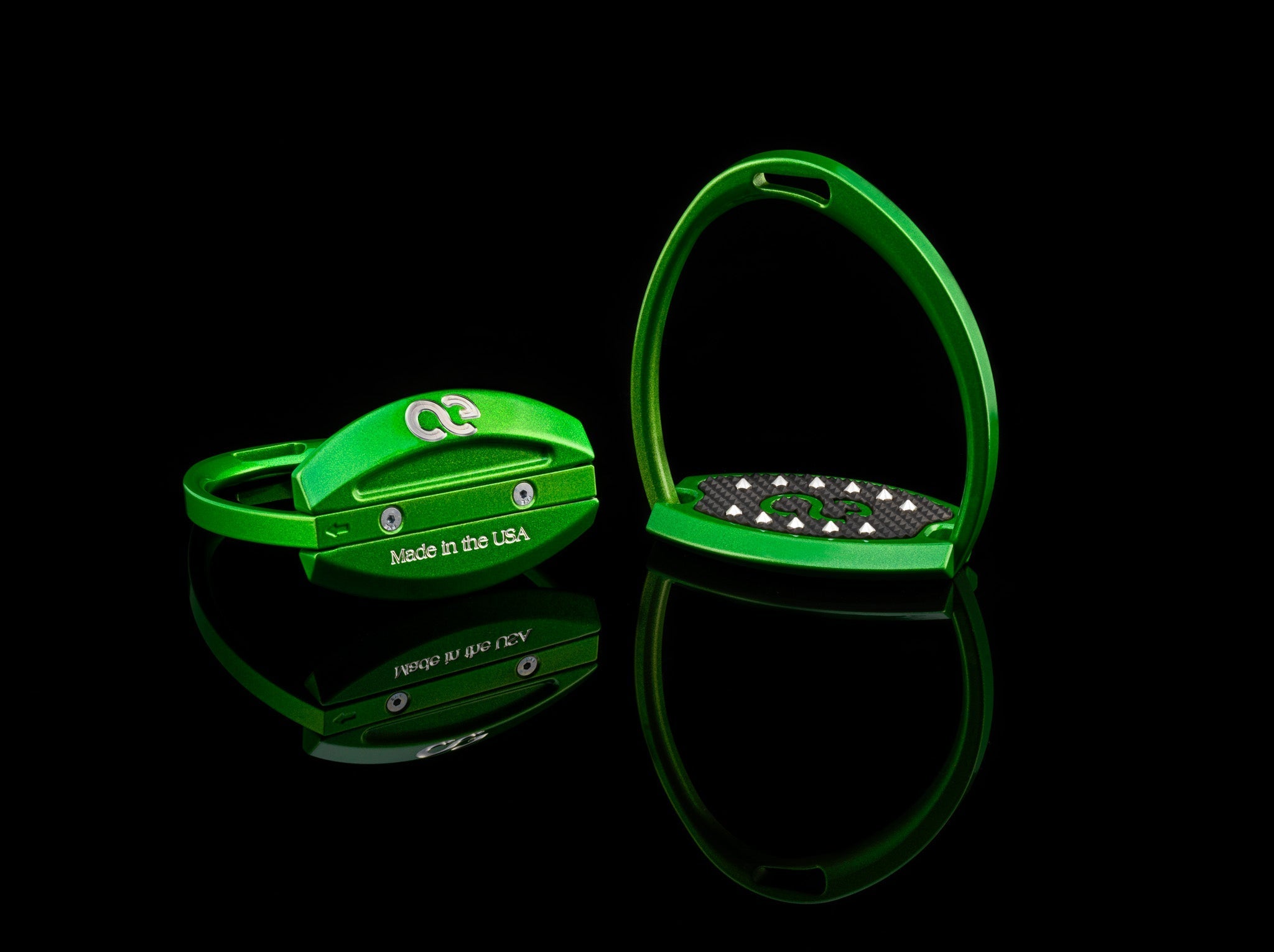 American Equus "Elite" English Stirrups Illusion Green - American Equus - Equiluxe Tack