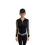 American Equus HoofBeats Long Sleeve Sun Shirt - Black - Equiluxe Tack