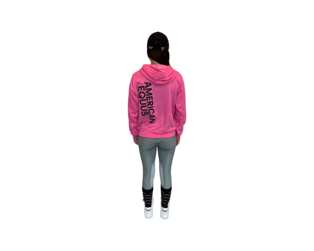 American Equus Puffy Signature Fleece Hoodie Pink - Equiluxe Tack