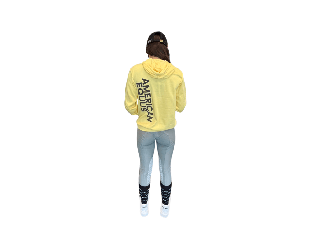 American Equus Puffy Signature Fleece Hoodie Yellow - Equiluxe Tack