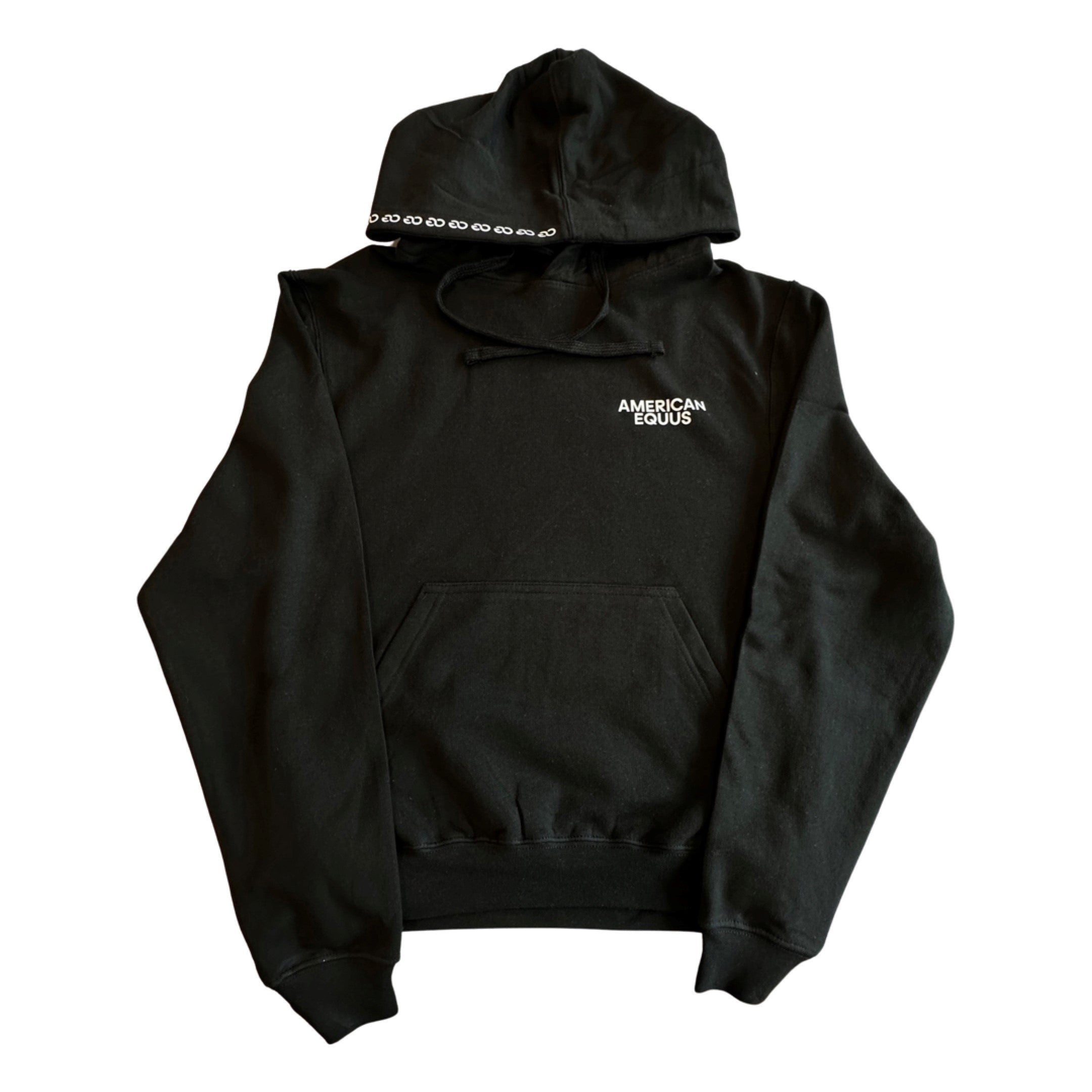 American Equus Signature Fleece LOGO Hoodie - Black - Equiluxe Tack