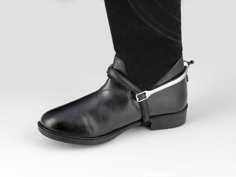 American Equus Spur-Tech Performance Spur Straps Black Leather - Equiluxe Tack