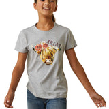 Ariat Girl's Highlander Rose T-Shirt, Heather Gray
