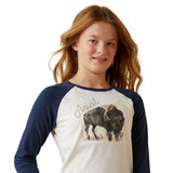 Ariat Girl's Painted Buffalo Raglan T-Shirt